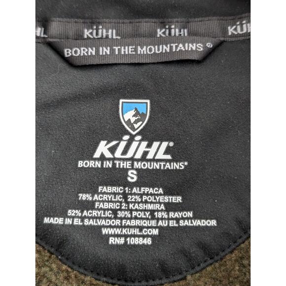 Kuhl Alfpaca Kashmira Full Zip Jacket Men’s Small Olive Brown Fleece Lined - Picture 7 of 12